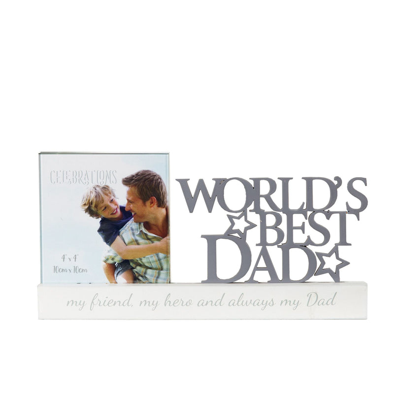 Celebrations Photo Frame - 4" x 4" - World's Best Dad