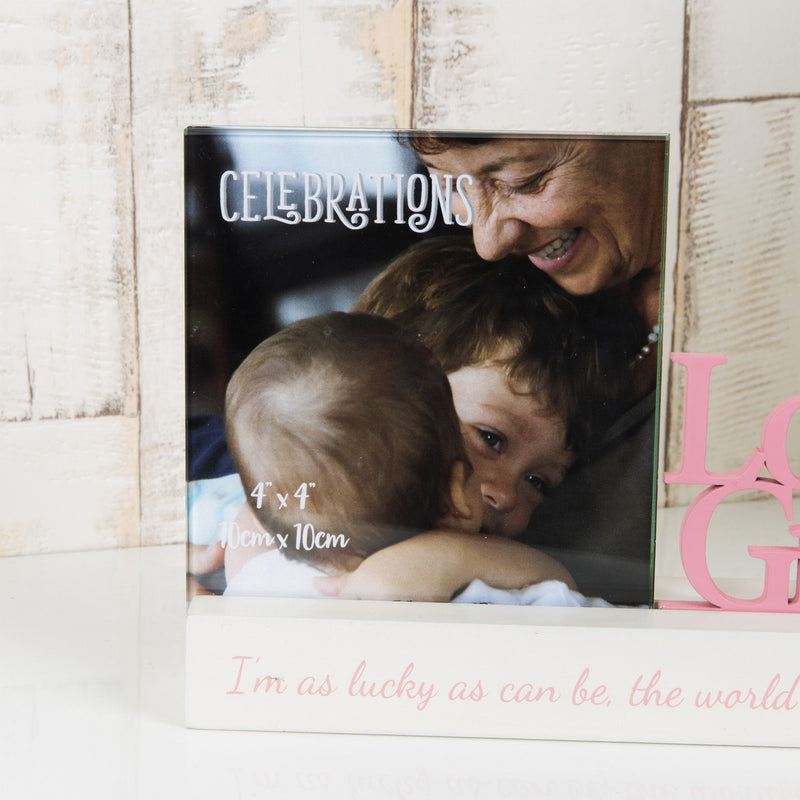 Celebrations Photo Frame - 4" x 4" - Love You Grandma