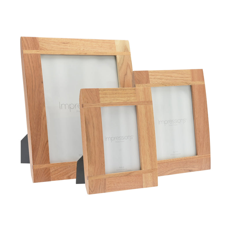 Impressions Oak Effect Photo Frame with Cross Batons 4" x 6"