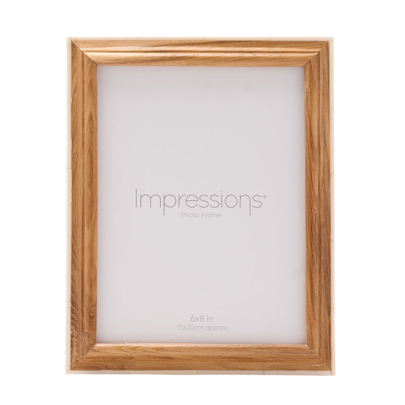 Impressions Wooden Photo Frame with White Trim  6" x 8"