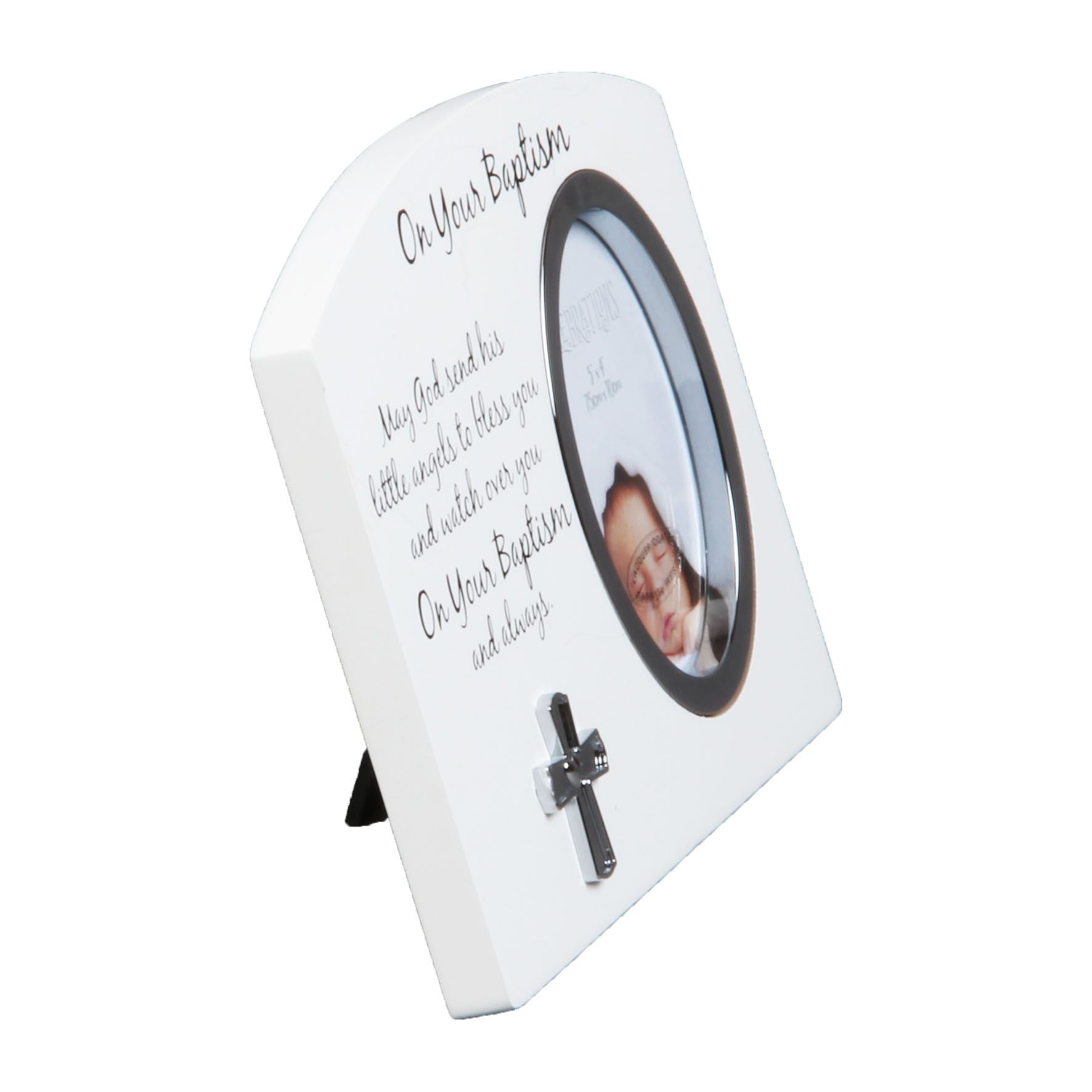 Frame White/Silver Icon 3" x 4" - Baptism