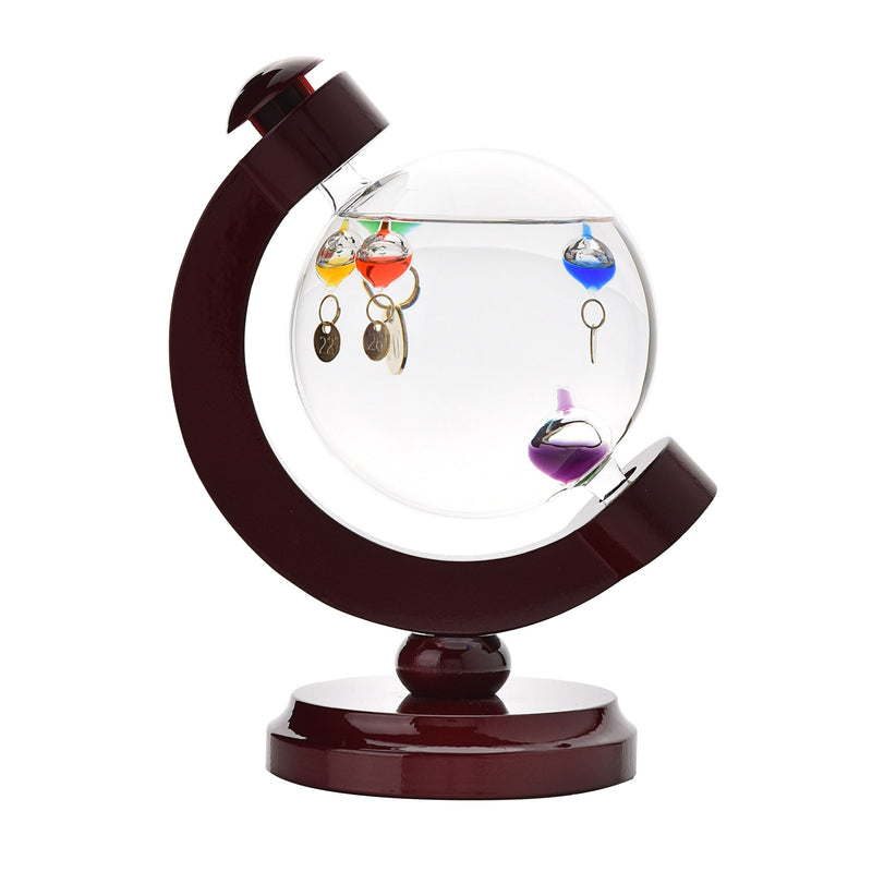 Galileo Thermometer Globe Style - 16cm Multi Col 5 bulb