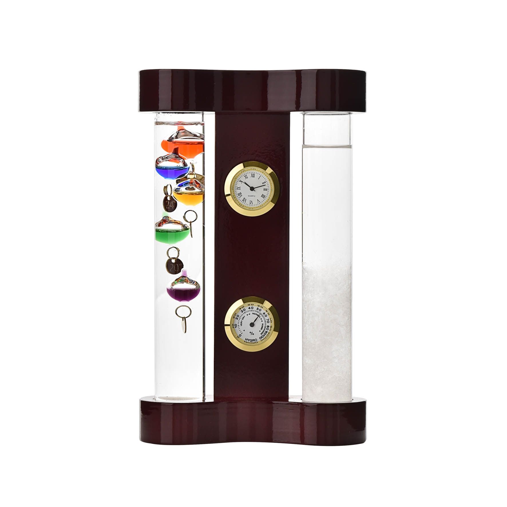 Galileo Thermometer & Storm Glass -18cm Multi Col 5 bulb