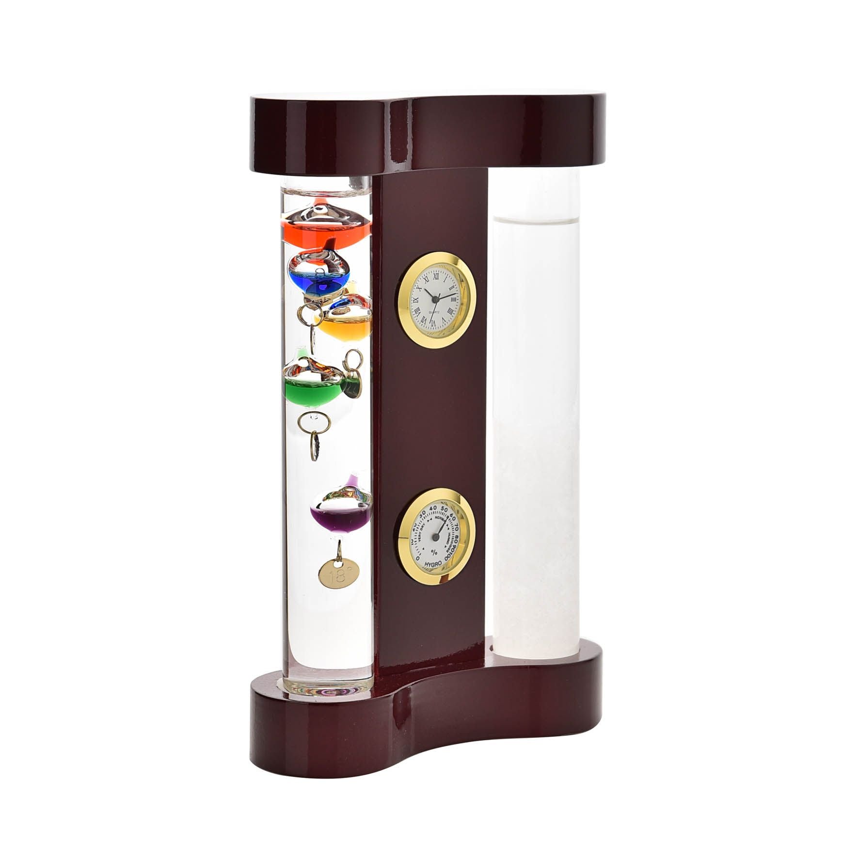 Galileo Thermometer & Storm Glass -18cm Multi Col 5 bulb