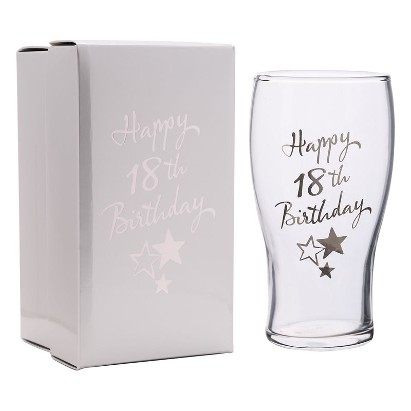 Milestones Beer Glass 18th Birthday