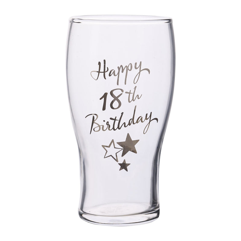 Milestones Beer Glass 18th Birthday