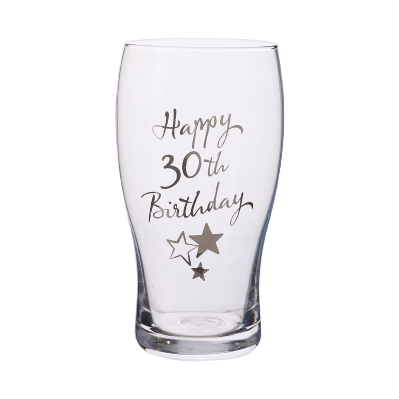 Milestones Beer Glass 30th Birthday