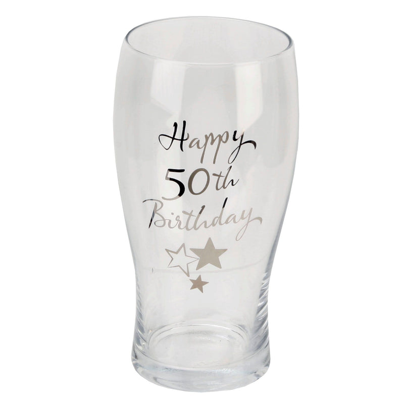 Milestones Beer Glass 50th Birthday