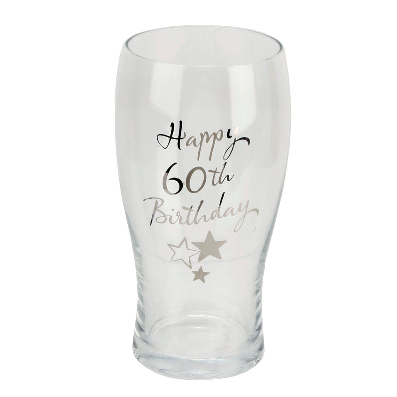 Milestones Beer Glass 60th Birthday