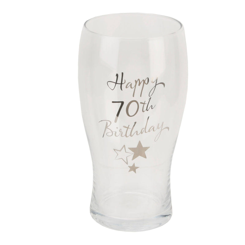 Milestones Beer Glass 70th Birthday