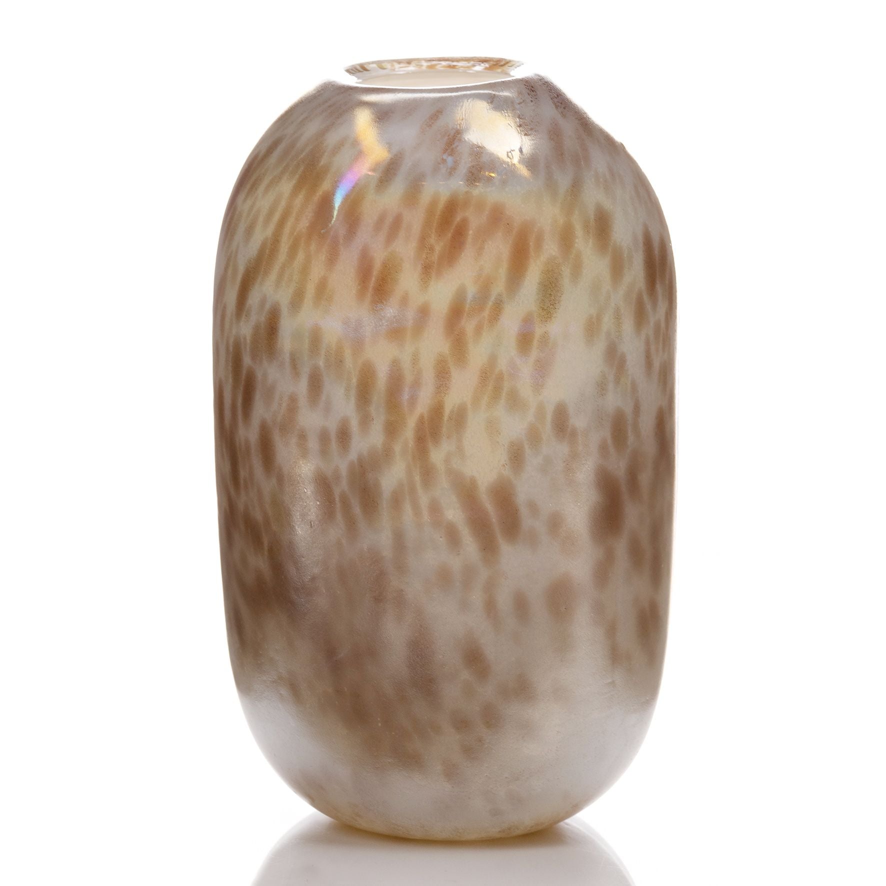Objets d''Art Irridescent Natural Glass Vase 24.5cm