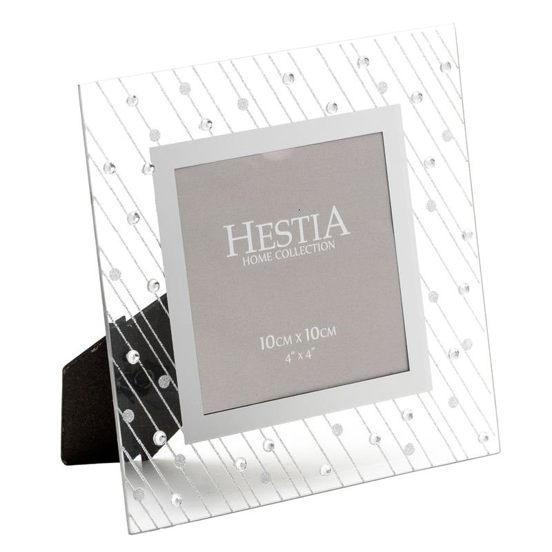 Hestia Mirror Glass Raindrop Design Frame 4" x 4"