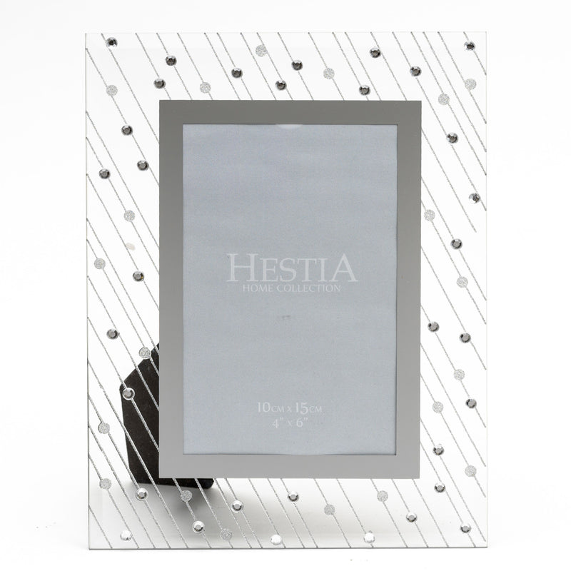 Hestia Mirror Glass Raindrop Design Frame 4" x 6"