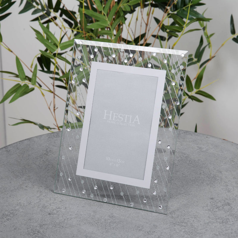 Hestia Mirror Glass Raindrop Design Frame 4" x 6"