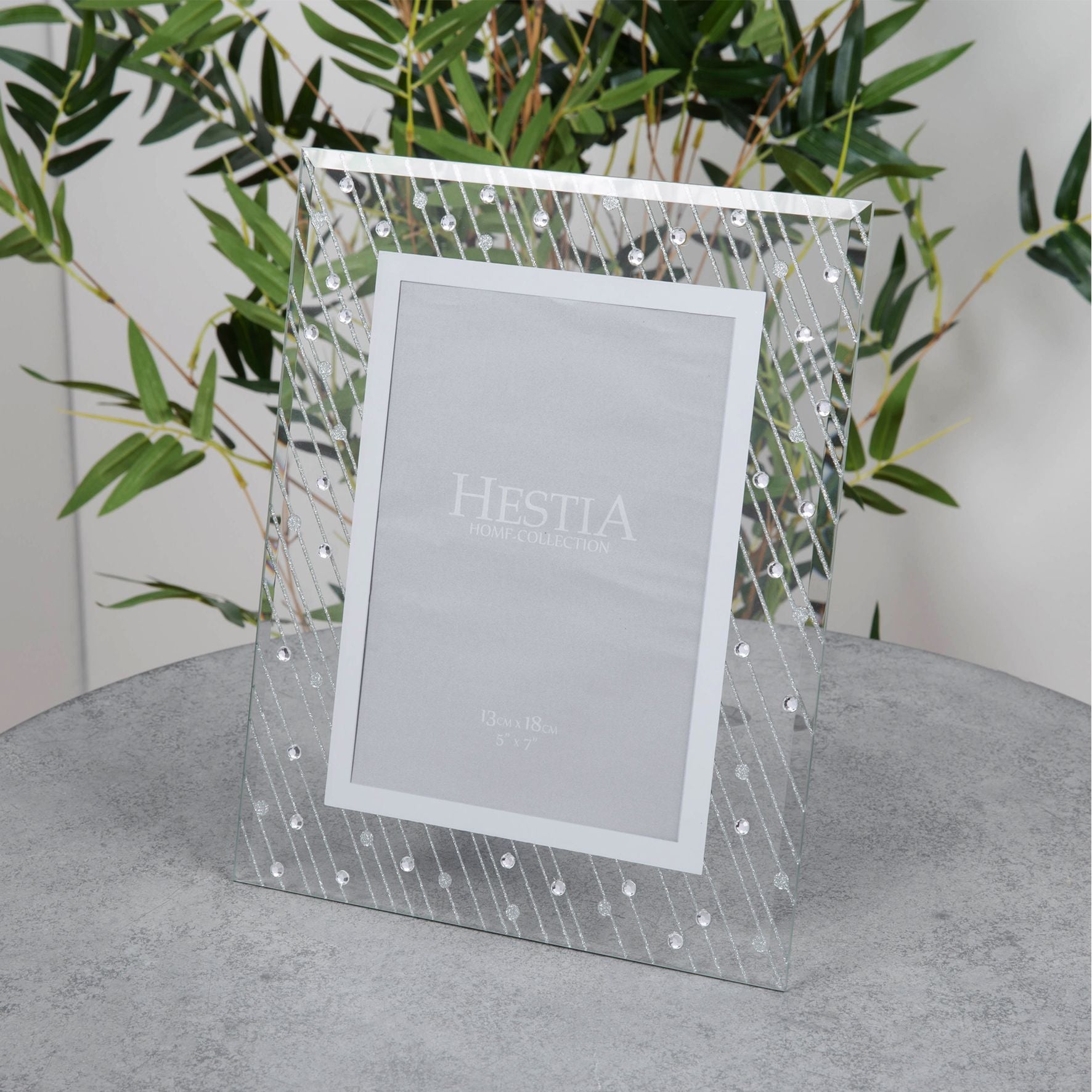 Hestia Mirror Glass Raindrop Design Frame 5" x 7"