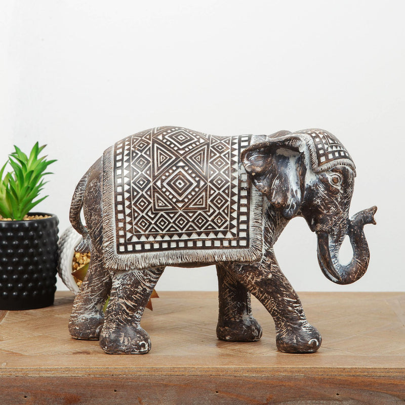 Aztec Patterned Elephant Figurine