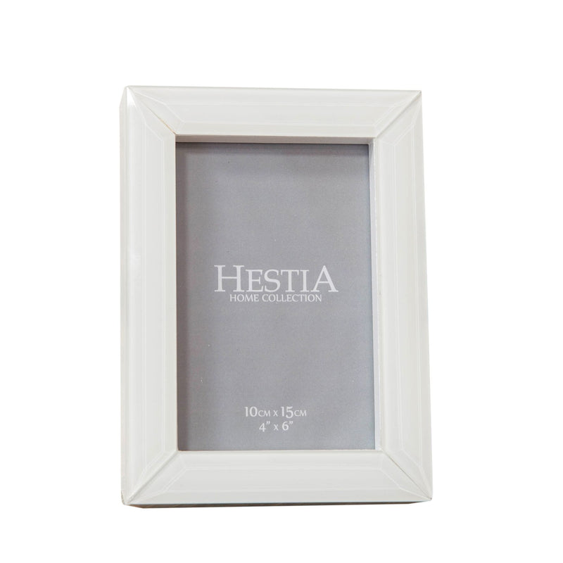 Hestia White Glass Photo Frame 4" x 6"