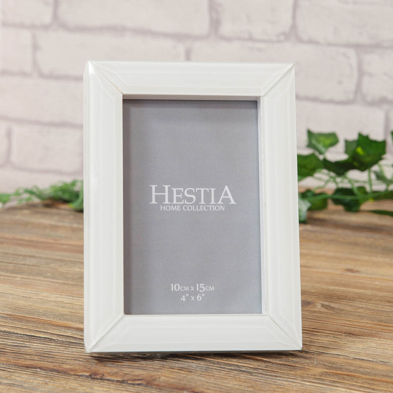 Hestia White Glass Photo Frame 4" x 6"
