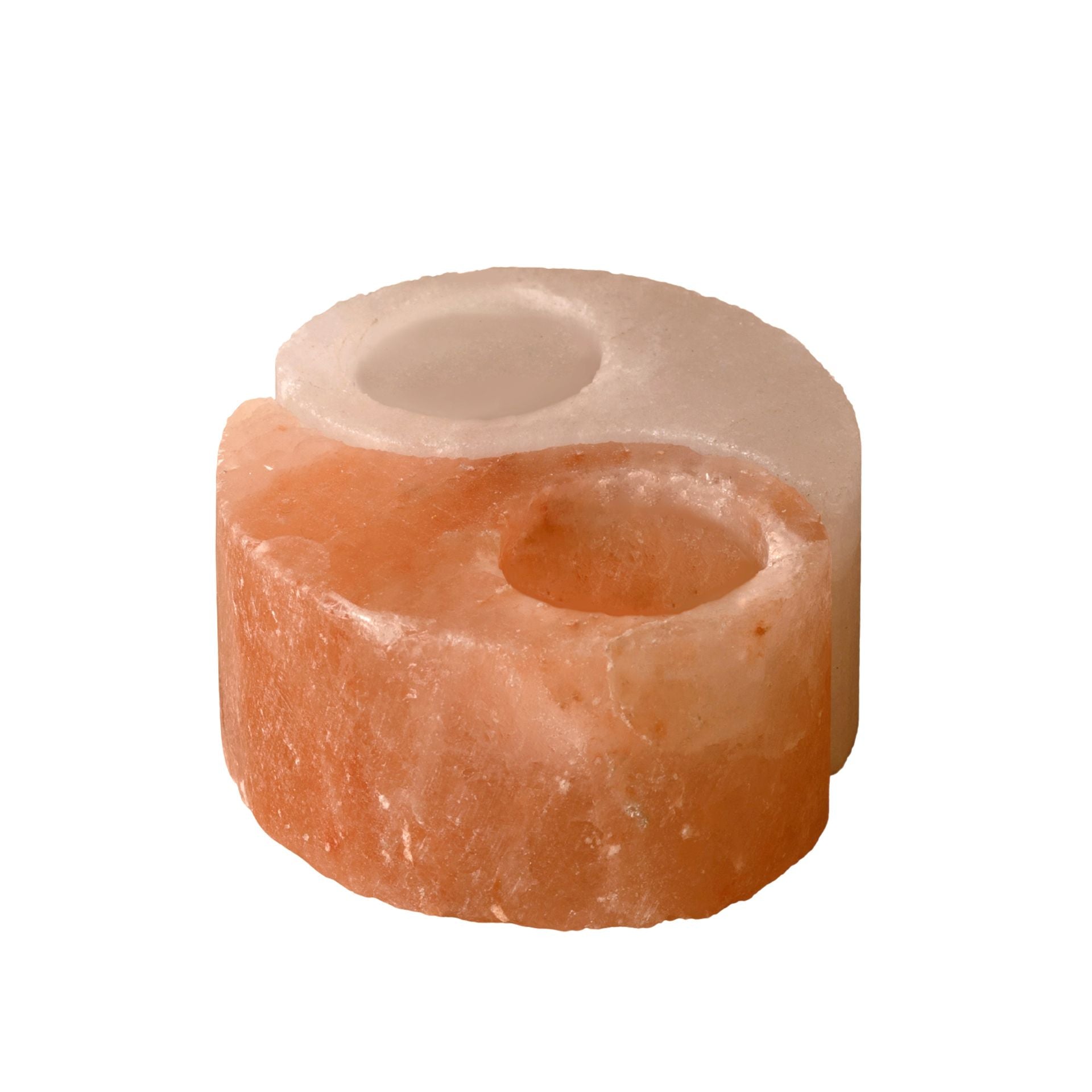 Yin and Yang Rock Salt Double Tea Light Holder