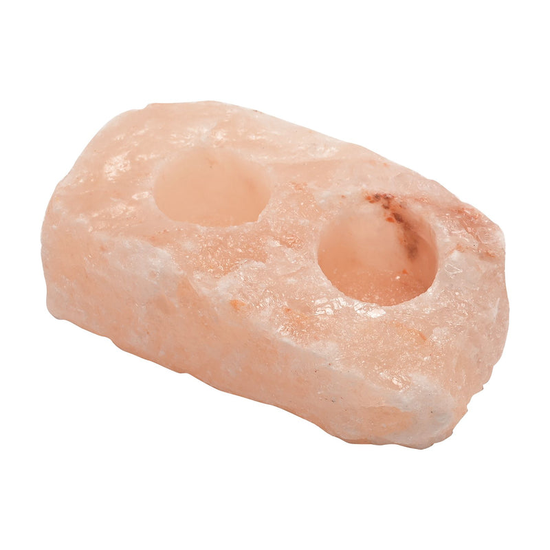 Rock Salt Double Tea Light Holder