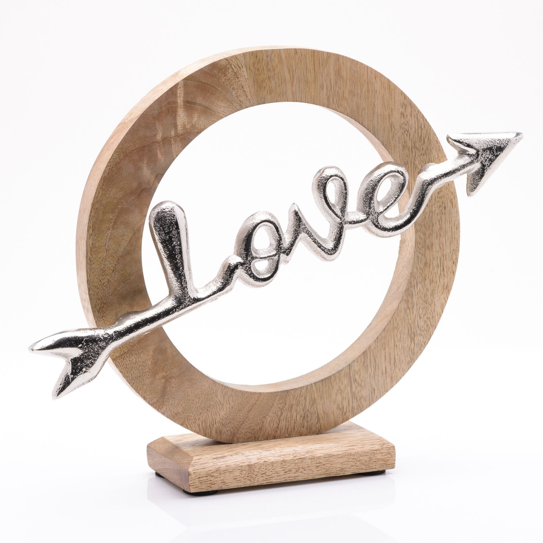 'Love' Arrow Wood and Metal Ornament 28cm