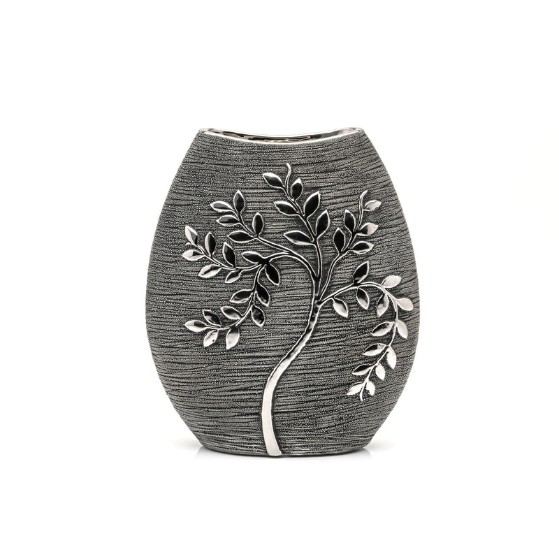 Textured Grey Branch Oval Vase 24cm