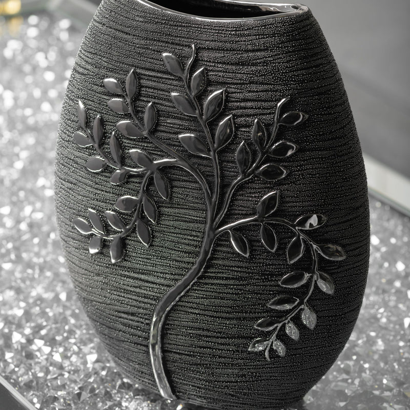 Textured Grey Branch Oval Vase 24cm