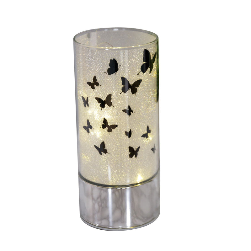 Glass Butterfly Design Tube with LED Lights 20cm