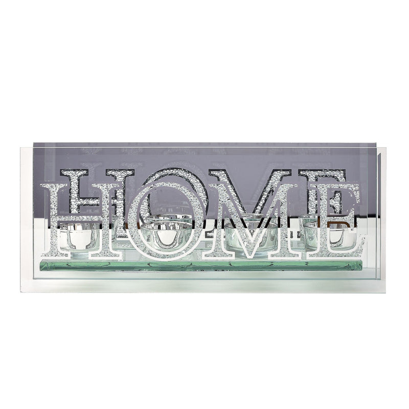 Hestia Mirror & Crystal Tea Light Holder Set - Home