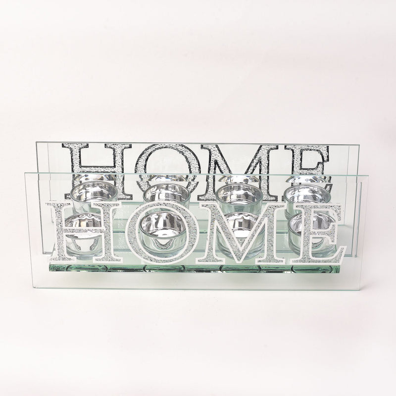Hestia Mirror & Crystal Tea Light Holder Set - Home