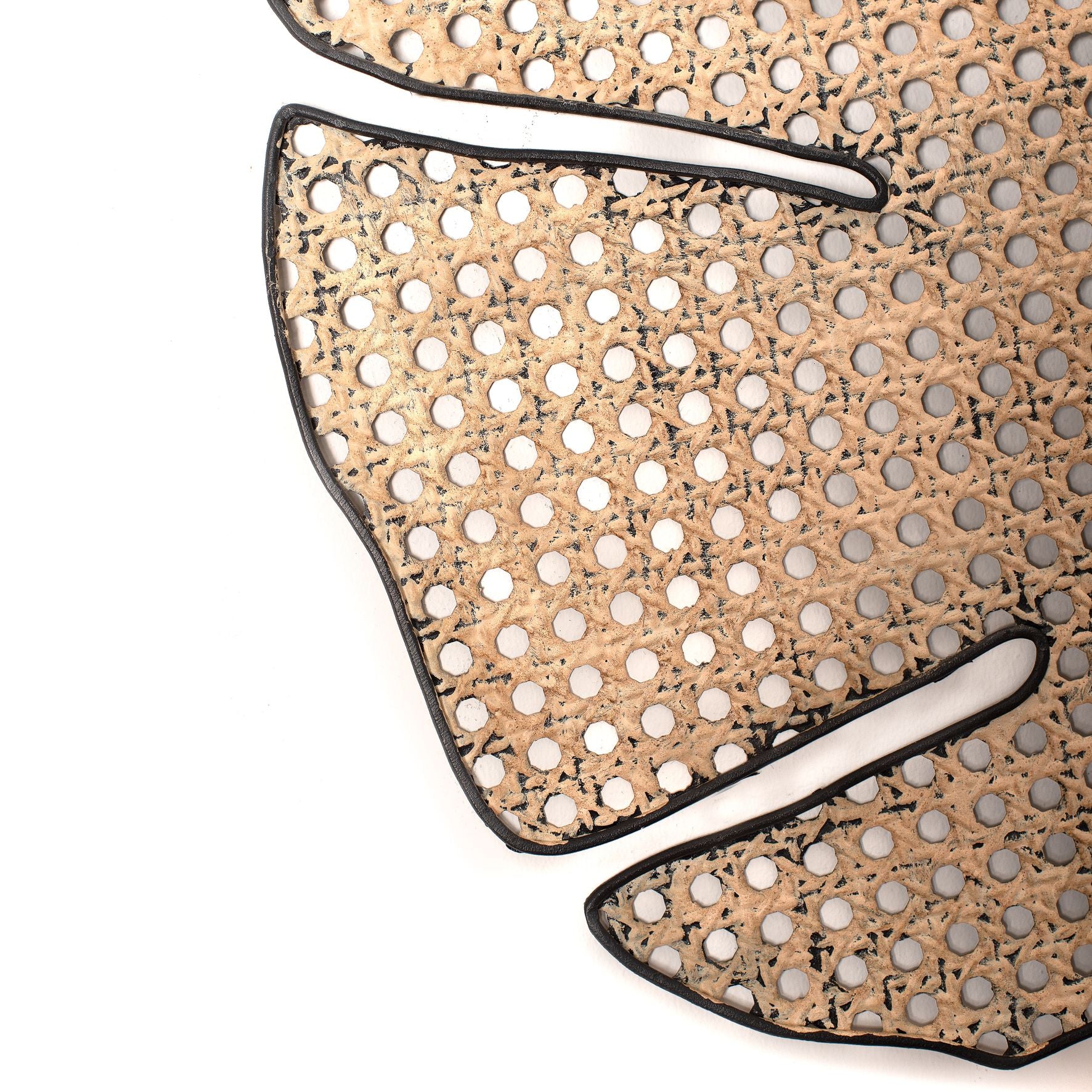 Hestia Rattan Effect Leaf Metal Wall Art 83cm x 57cm
