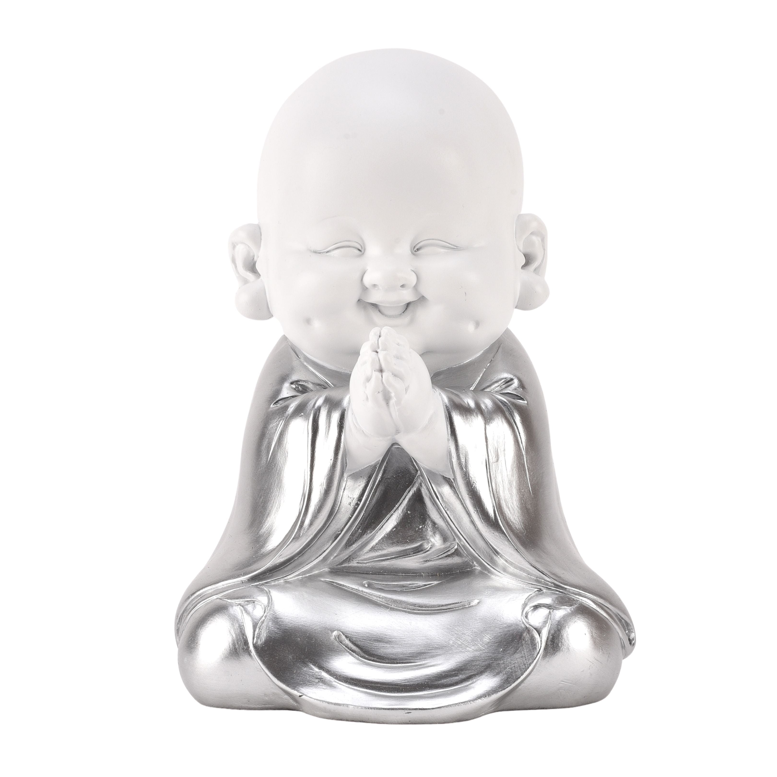 Hestia White & Silver Buddha - Hands Together