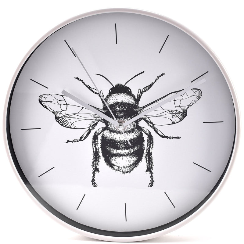 Hestia Bee Wall Clock Grey Case 30cm
