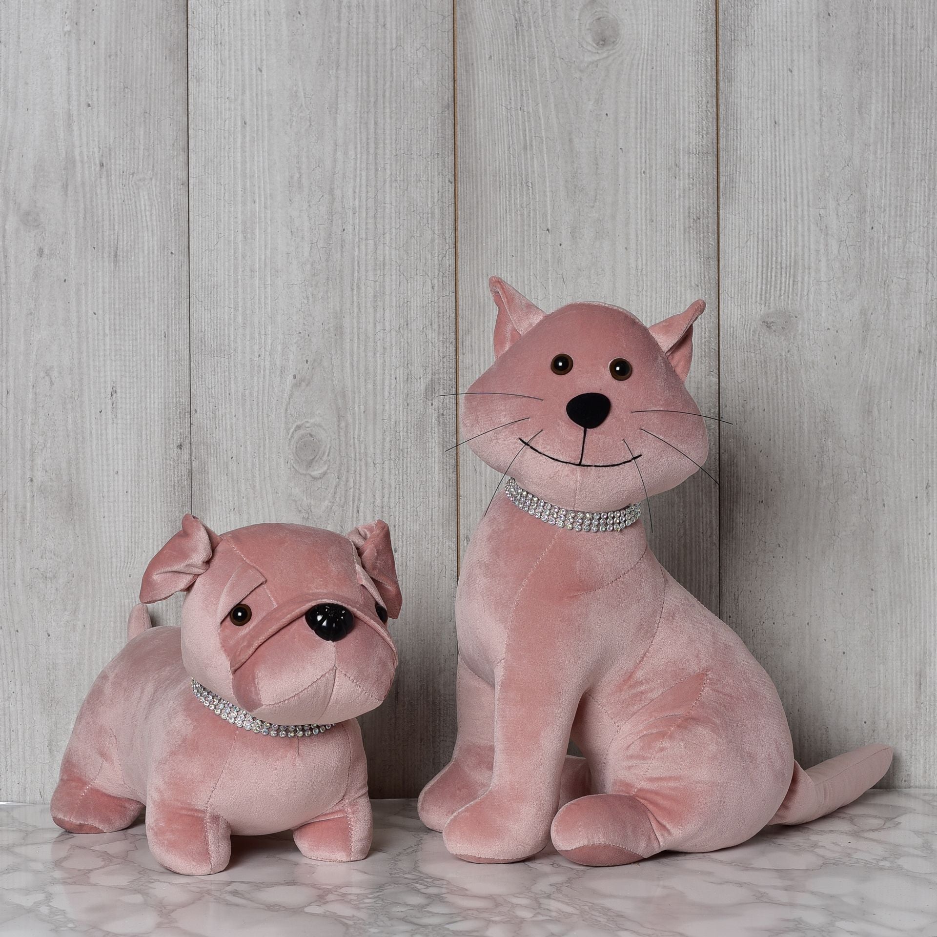 Hestia Blush Cat with Diamante Collar Door Stop