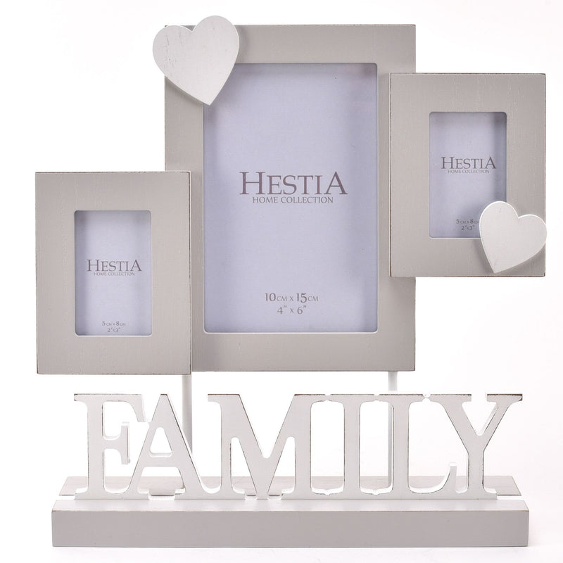 Hestia 'Family' Heart Multi Aperture Photo Frame
