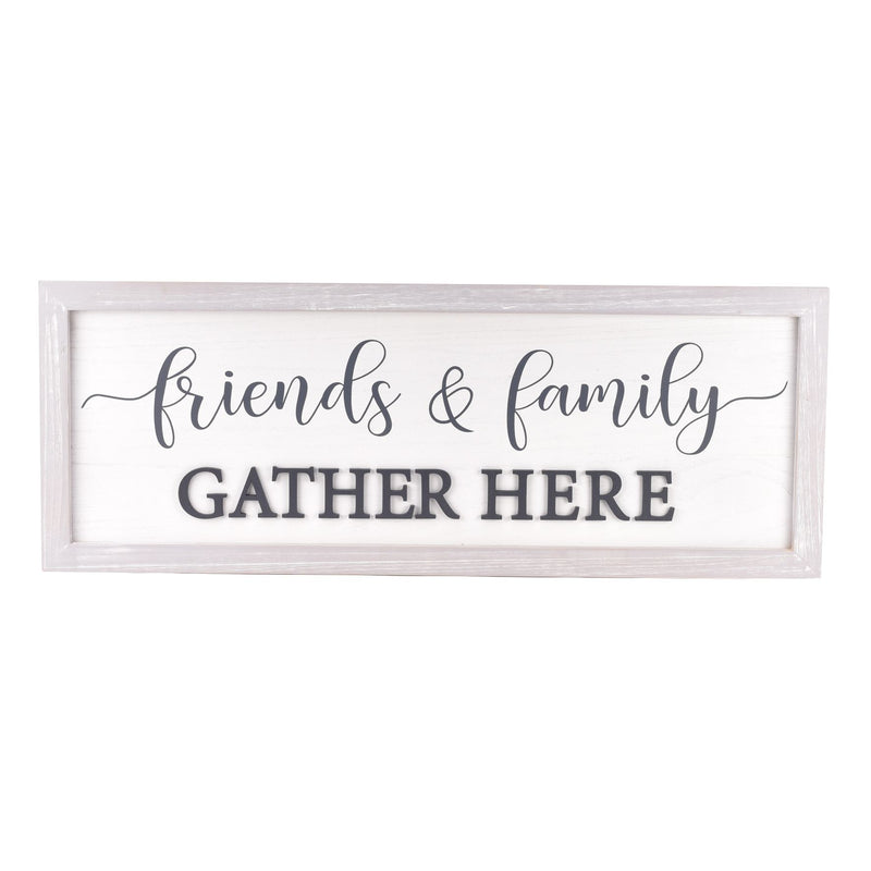 Hestia Wooden Wall Decor 'Family & Friends Gather Here'
