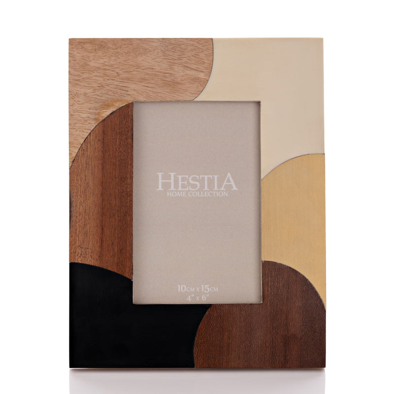 Hestia Resin, Mangowood & Brass Photo Frame 4" x 6"