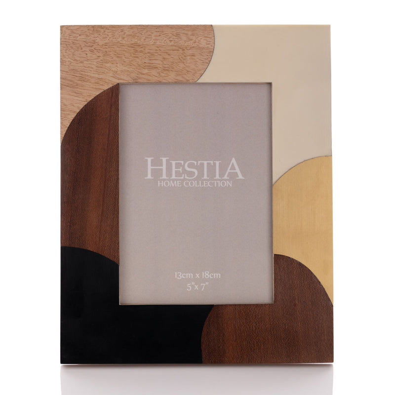 Hestia Resin, Mangowood & Brass Photo Frame 5" x 7"