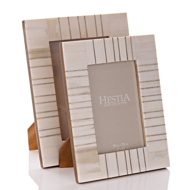 Hestia Bone Design Brass Inlay Photo Frame 5"  x 7"