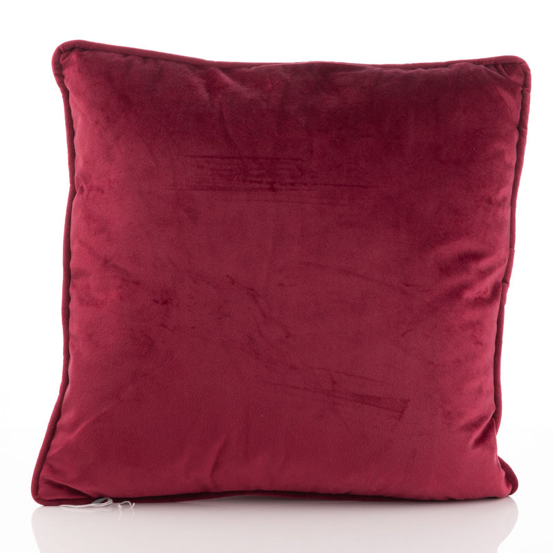 Hestia Red Embroidered Butterfly Square Cushion