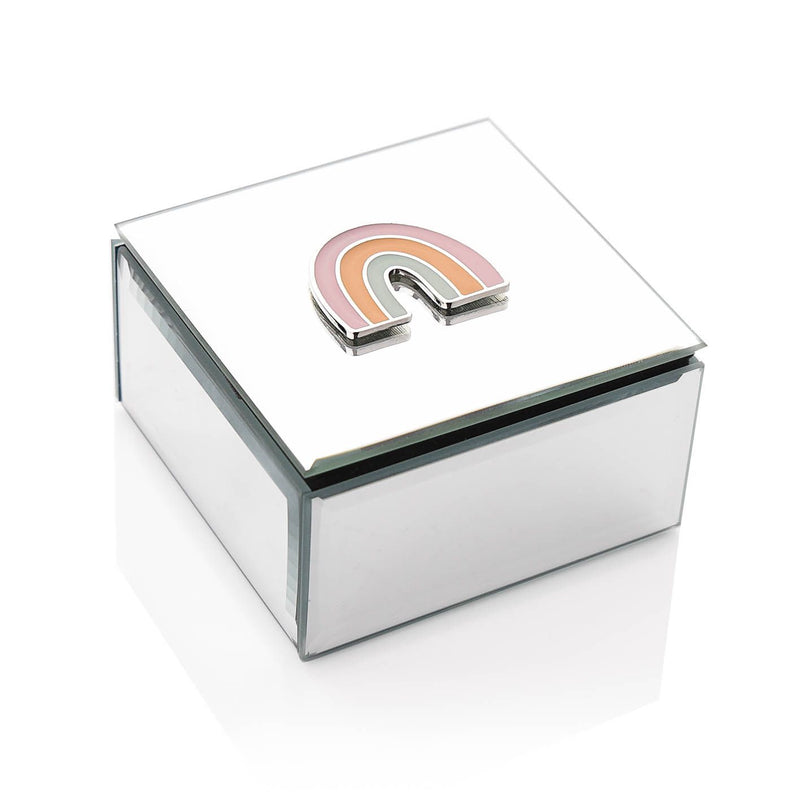 Hestia Glass Trinket Box with Rainbow Icon