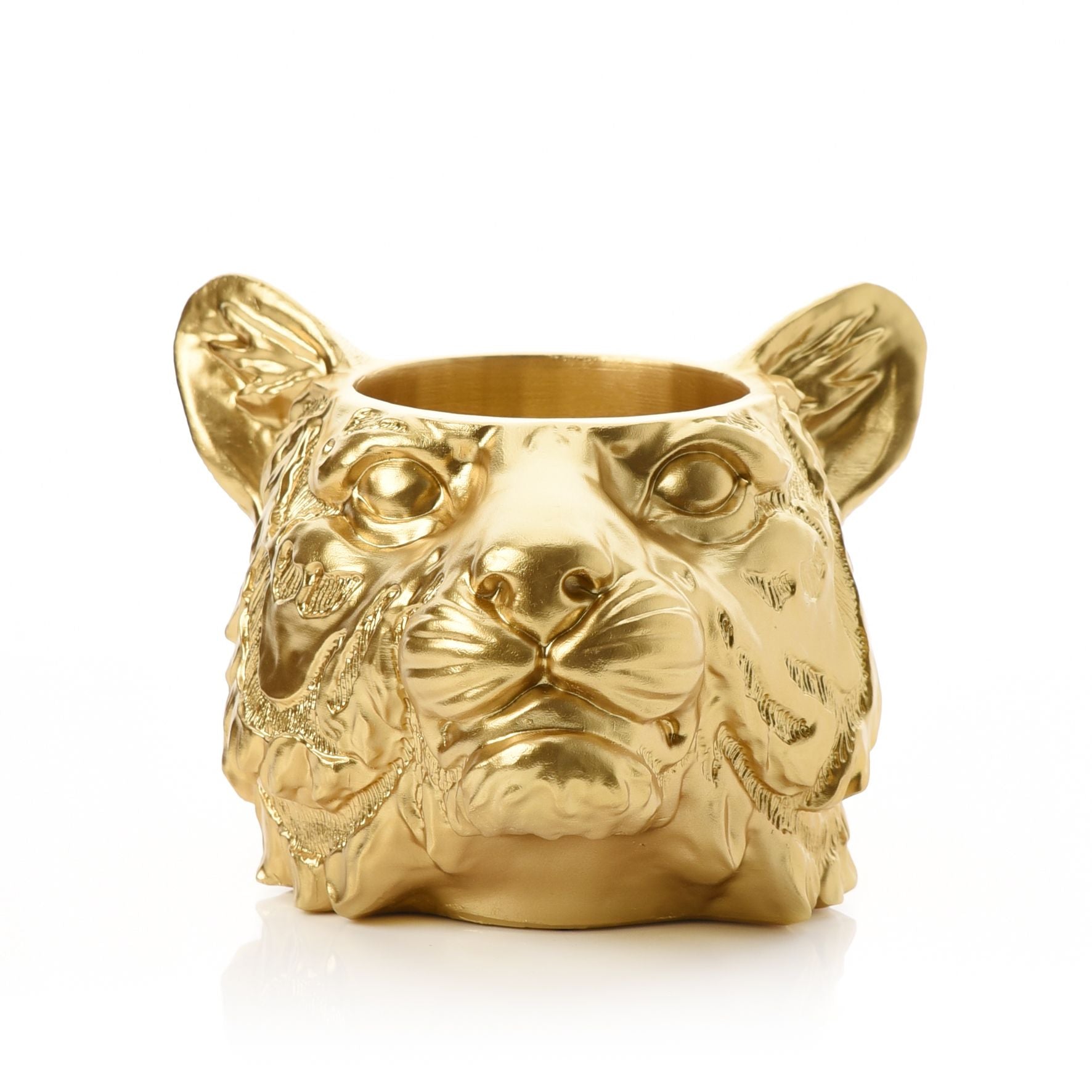 Gold Finish Tiger Planter