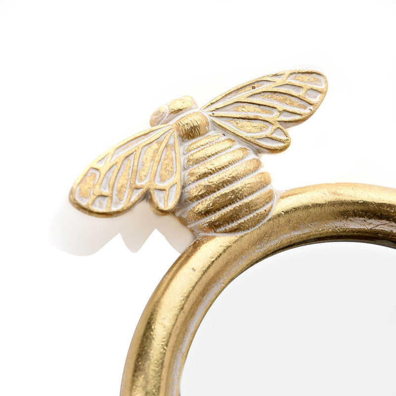 Gold Finish Bee Wall Hook Mirror