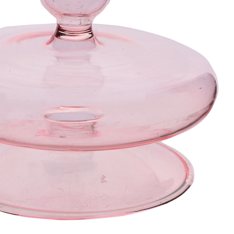 Hestia Glass Candle Holder Soft Pink 11 x 9cm