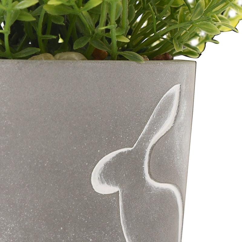 Hestia Hare Silhouette Planter with Plant 10cm Diameter