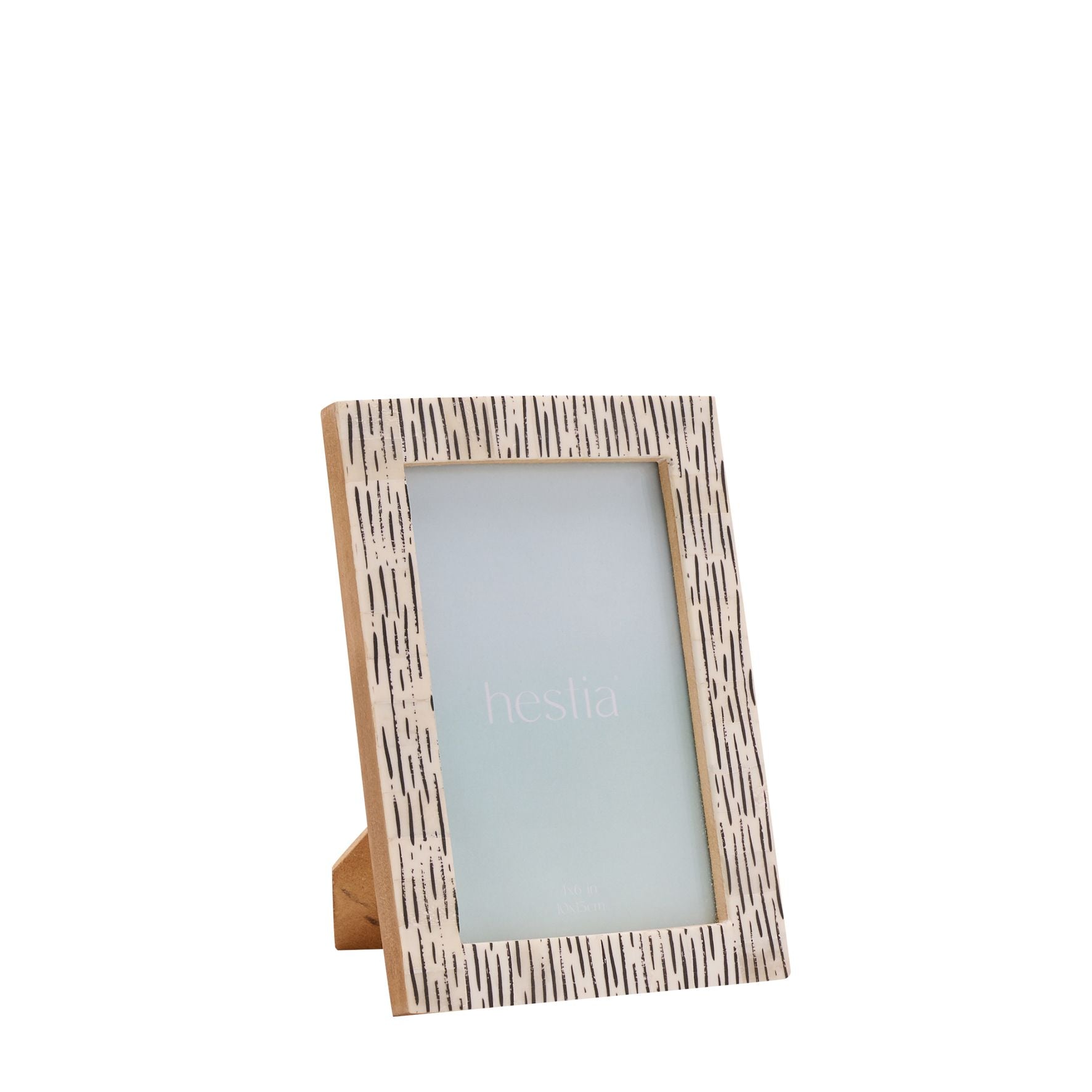 Hestia Striped Bone Photo Frame 4" x 6"