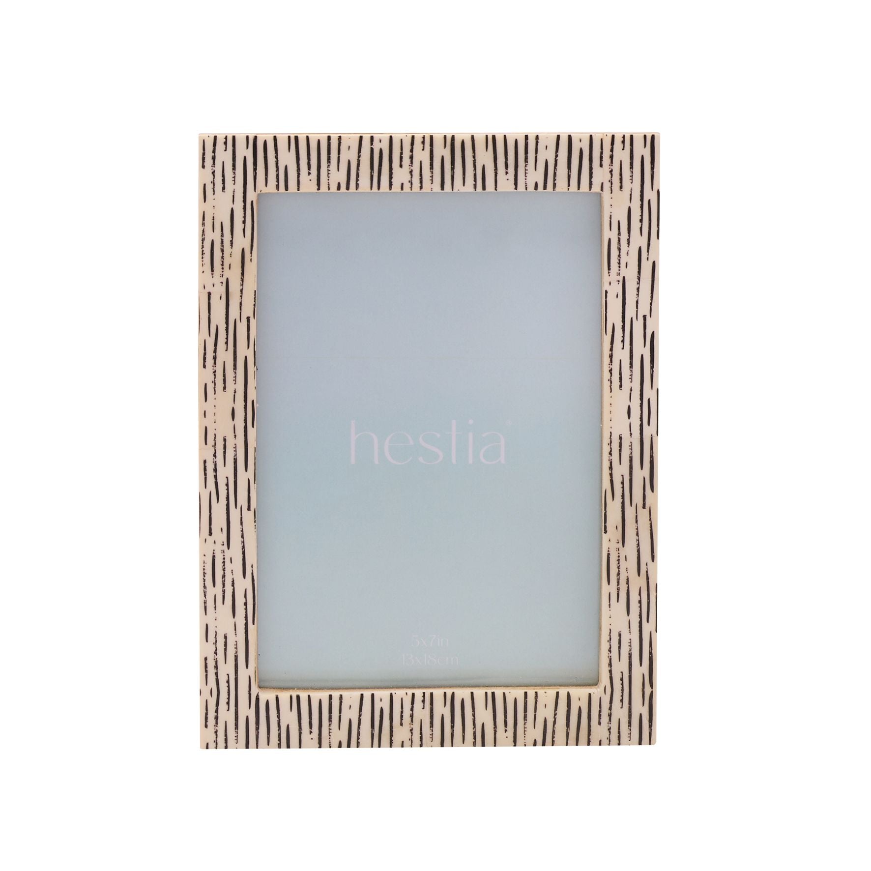 Hestia Striped Bone Photo Frame 5" x 7"