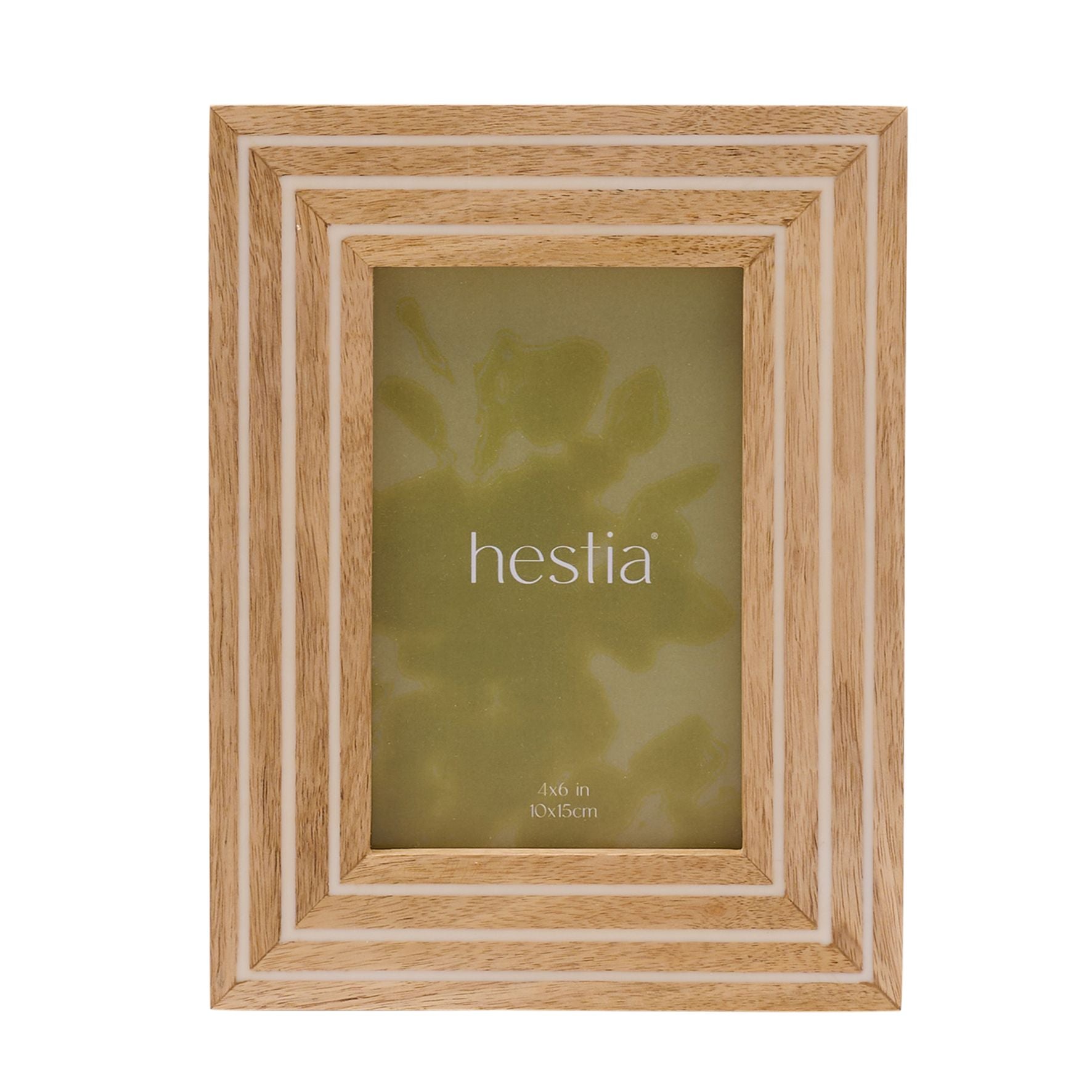 Hestia Natural Wood Striped Photo Frame 4" x 6"