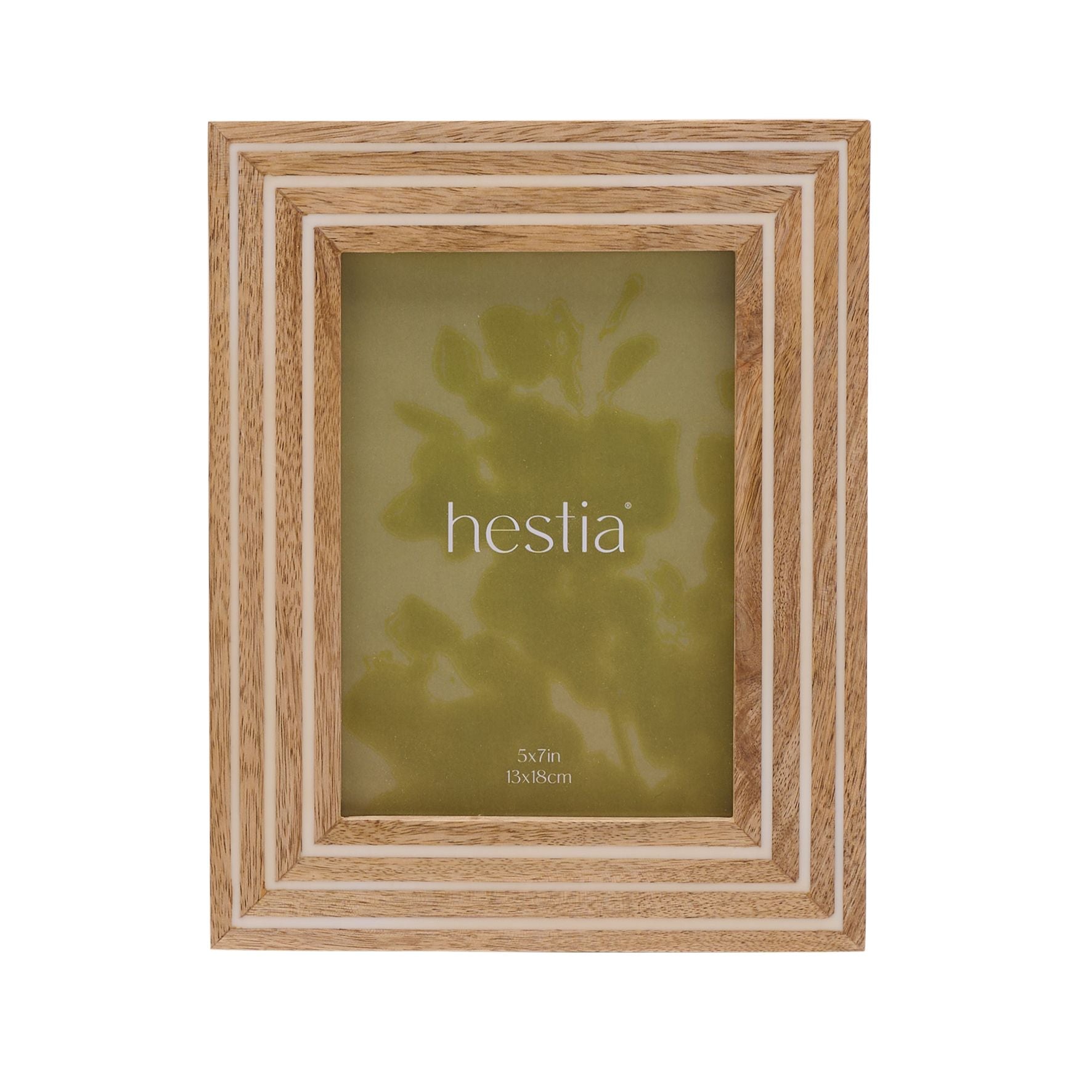 Hestia Natural Wood Striped Photo Frame 5" x 7"