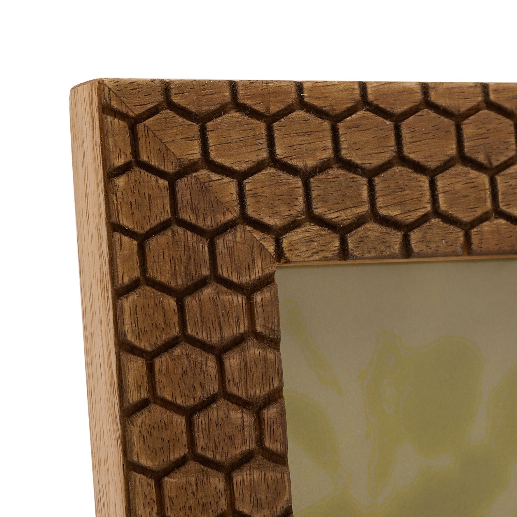 Hestia Honeycomb Carved Wood Photo Frame 4" x 6"